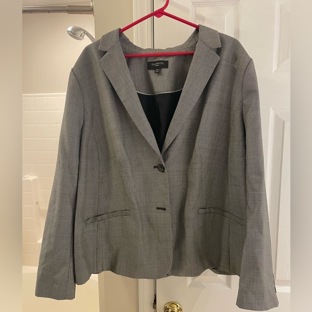 Talbots wool blend blazer gray‎ 24W
